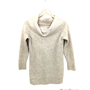 WILFRED FREE Aritzia‎ Wool Blend Funnel Neck Sweater Light Heather Gray